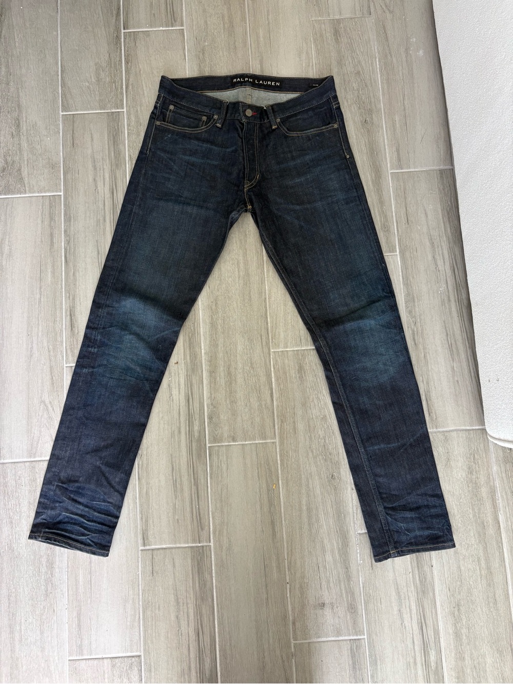 Ralph Lauren Sullivan Slim Dark Wash Ignite Blue Jeans 32x32